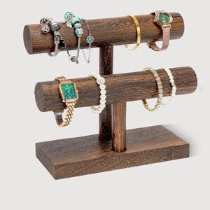 Wooden Bracelet Stand tier wooden T-bar bracelet holder display and organizer